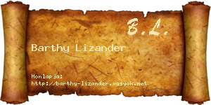 Barthy Lizander névjegykártya